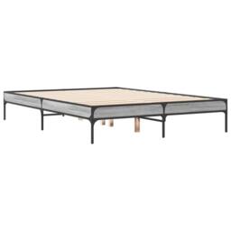 Berkfield Home Bed Frame without Mattress Grey Sonoma 135x190 cm Double - thumbnail 3