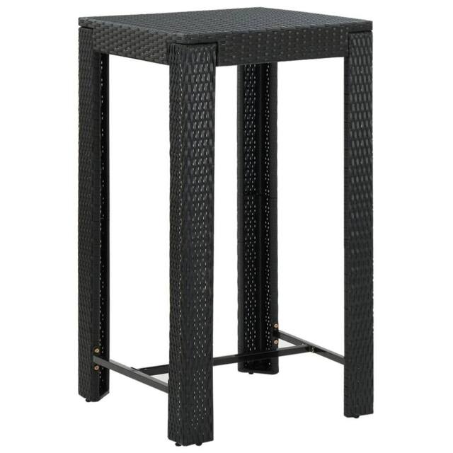 Berkfield Home Garden Bar Table Black 60.5x60.5x110.5 cm Poly Rattan - image 1