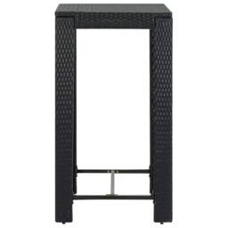 Berkfield Home Garden Bar Table Black 60.5x60.5x110.5 cm Poly Rattan - thumbnail 2