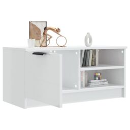 Berkfield Home TV Cabinet High Gloss White 80x35x36.5 cm Engineered Wood - thumbnail 4