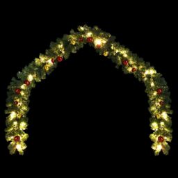 Berkfield Home Christmas Garland Decorated with Baubles & LED Lights 5 m - thumbnail 3