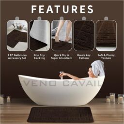 GAVENO CAVAILIA Greek Bath Mat in Chocolate - thumbnail 2