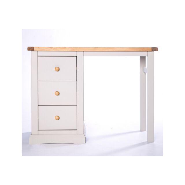Cabinet Bits Loreo 3 Drawer Desk - Dressing Table Wood Knob in Light Grey - image 1
