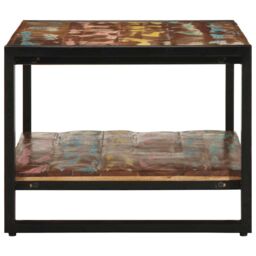 Berkfield Home Coffee Table Multicolour 90x50x38 cm Solid Wood Reclaimed - Size: 90 x 50 x 38 cm - thumbnail 5