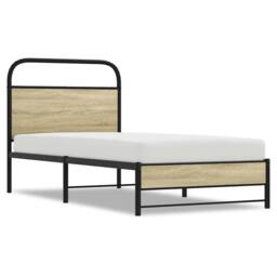 Berkfield Home Elegant Bed Frame without Mattress 80x200 cm Sonoma Oak Engineere in Brown - thumbnail 3