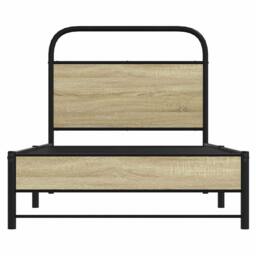 Berkfield Home Elegant Bed Frame without Mattress 80x200 cm Sonoma Oak Engineere in Brown - thumbnail 5