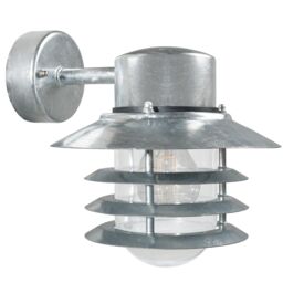 Nordlux Veje Outdoor Wall Light Silver Galv Steel Garden E27 IP54 Mains