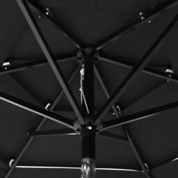 Berkfield Home Harmful 3-Tier Parasol with Aluminium Pole Black 2 m - thumbnail 5