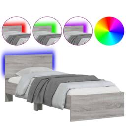 Berkfield Home Bed Frame with Headboard Frame Wax Brown 150x200 cm King Size in Grey - Size: Small Single