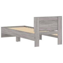 Berkfield Home Bed Frame with Headboard Frame Wax Brown 150x200 cm King Size in Grey - Size: Small Single - thumbnail 9