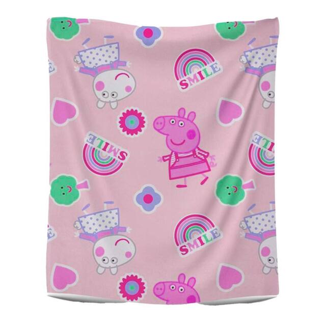 Peppa Pig Fleece Smile Blanket in Pink - Size: Crib - image 1