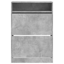 Berkfield Home Shoe Cabinet with 2 Flip-Drawers Concrete Grey 80x34x116 cm - Size: 80 x 34 x 116 cm - thumbnail 6