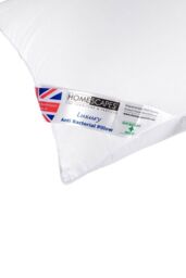 Homescapes Anti Bacterial Pillow Super Microfibre, 48 x 74 cm in White - thumbnail 2