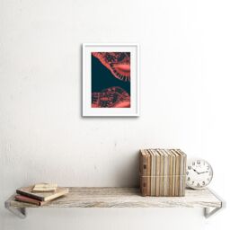 "Artery8 Wall Art Print Pink Seashell Patterned Artwork Framed 9X7 Inch in White - Size: W7"" x H9""" - thumbnail 2