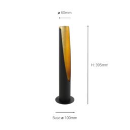 Eglo Barbotto Black Steel & Gold Table Lamp - thumbnail 4