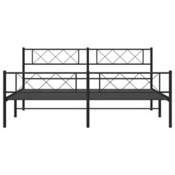 Berkfield Home Metal Bed Frame with Headboard & Footboard Black 183x213 cm - thumbnail 4