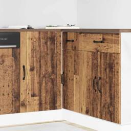 Berkfield Home Sink Base Cabinet Lucca Old Wood Engineered Wood in Brown - thumbnail 2
