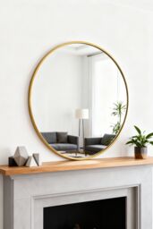 Living and Home 70cm Gold Round Bathroom Mirror, Anti-Fog & Explosion-Proof Aluminium Frame - thumbnail 2