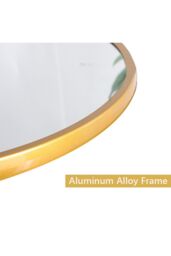 Living and Home 70cm Gold Round Bathroom Mirror, Anti-Fog & Explosion-Proof Aluminium Frame - thumbnail 4