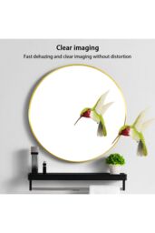 Living and Home 70cm Gold Round Bathroom Mirror, Anti-Fog & Explosion-Proof Aluminium Frame - thumbnail 5