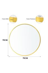 Living and Home 70cm Gold Round Bathroom Mirror, Anti-Fog & Explosion-Proof Aluminium Frame - thumbnail 7