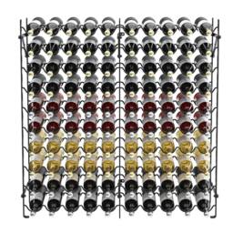 Costway 100-Bottle Large Wine Rack 10-Tier Wine Bottle Holder in Black - thumbnail 3