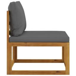Berkfield Home 3 Piece Garden Lounge Set with Cushions Solid Wood Acacia in Grey - thumbnail 4