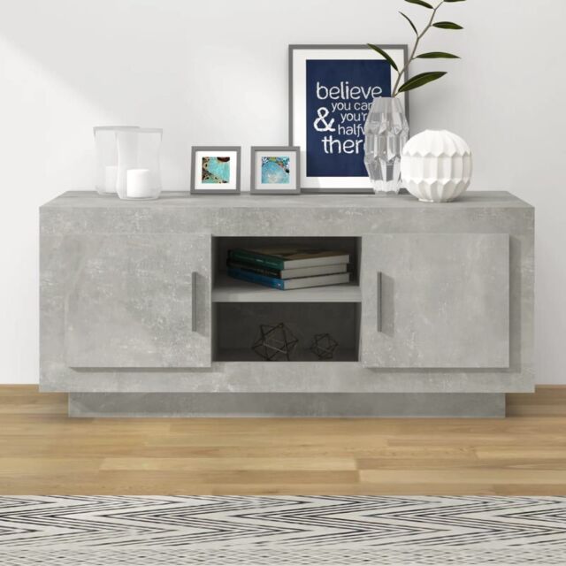 Berkfield Home TV Cabinet Concrete Grey 102x35x45 cm Engineered Wood - Size: 102 x 35 x 45 cm - image 1