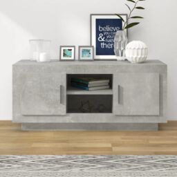 Berkfield Home TV Cabinet Concrete Grey 102x35x45 cm Engineered Wood - Size: 102 x 35 x 45 cm