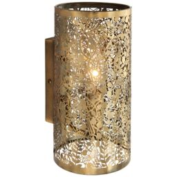 Loops Dimming LED Wall Light Pretty Brass Birds Steel Shade Modern Metal Lamp Fitting in Metallics - thumbnail 1