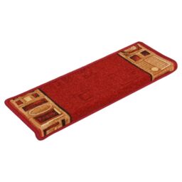 Berkfield Home Stair Mats Self-adhesive 5 pcs 65x21x4 cm Red - Size: Medium - thumbnail 3