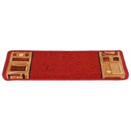 Berkfield Home Stair Mats Self-adhesive 5 pcs 65x21x4 cm Red - Size: Medium - thumbnail 5