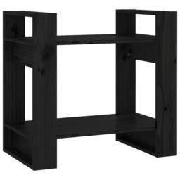 Berkfield Home Book Cabinet/Room Divider Black 60x35x57 cm Solid Wood Pine - Size: 60 x 35 x 57 cm - thumbnail 1