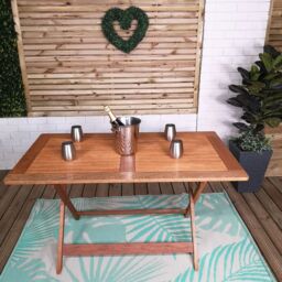 Samuel Alexander Windermere Outdoor 6 Person Folding Rectangular Wooden Table in Brown - thumbnail 3