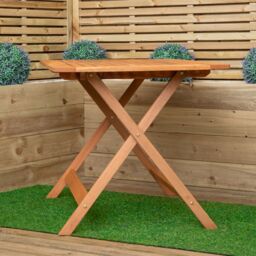 Samuel Alexander Windermere Outdoor 6 Person Folding Rectangular Wooden Table in Brown - thumbnail 9