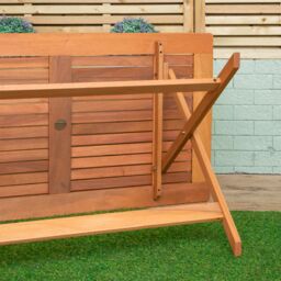 Samuel Alexander Windermere Outdoor 6 Person Folding Rectangular Wooden Table in Brown - thumbnail 8