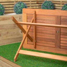 Samuel Alexander Windermere Outdoor 6 Person Folding Rectangular Wooden Table in Brown - thumbnail 7
