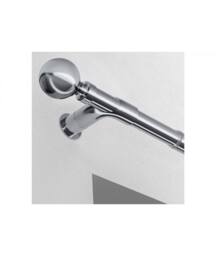 New Edge Blinds 28mm Room Darkening Corner Bracket for Curtain Poles in Metallic Silver - Size: 1 - thumbnail 1