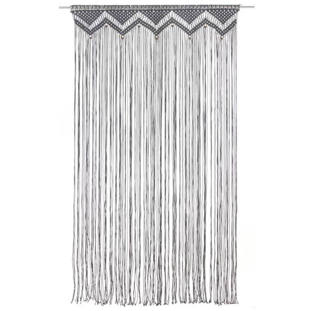 Berkfield Home Macrame Curtain Anthracite 140x240 cm Cotton in Dark Grey - image 1