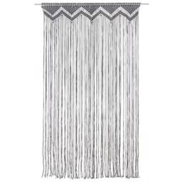 Berkfield Home Macrame Curtain Anthracite 140x240 cm Cotton in Dark Grey