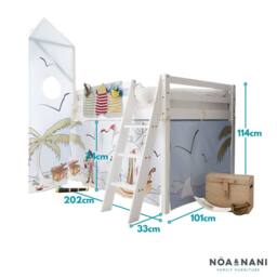 Nöa and Nani Moro Cabin Bed Midsleeper with Pirate Pete Package in White - Size: Single - thumbnail 3