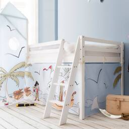 Nöa and Nani Moro Cabin Bed Midsleeper with Pirate Pete Package in White - Size: Single - thumbnail 2