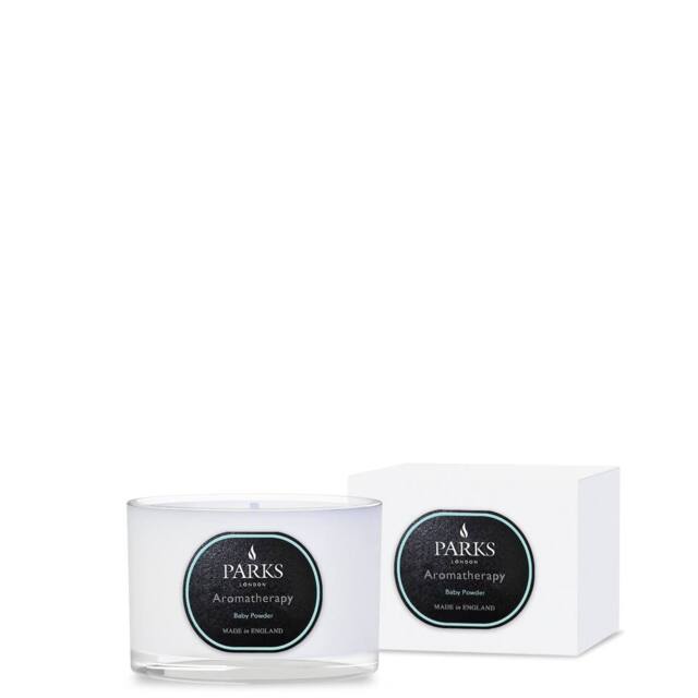 Parks Candles BABY POWDER TRAVEL CANDLE 110G in White - Size: 100g