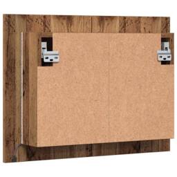 Berkfield Home LED Mirror Cabinet Old Wood 60x12x45 cm Engineered Wood in Brown - Size: 60 x 12 x 45 cm - thumbnail 9