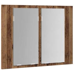 Berkfield Home LED Mirror Cabinet Old Wood 60x12x45 cm Engineered Wood in Brown - Size: 60 x 12 x 45 cm - thumbnail 7