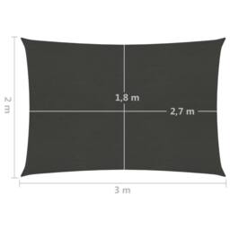 Berkfield Home Sunshade Sail 160 g/m ² Anthracite 2x3 m HDPE in Black - thumbnail 6
