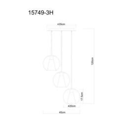 Netlighting Barry Cluster Pendant Matt Black Balls Smoke Glass Shade 3x E27 - thumbnail 5