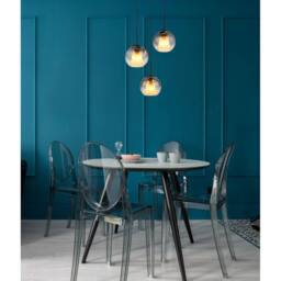 Netlighting Barry Cluster Pendant Matt Black Balls Smoke Glass Shade 3x E27 - thumbnail 3