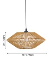 Living and Home E27 Vintage Hemp Rope Ceiling Pendant Light in Light Brown - thumbnail 2