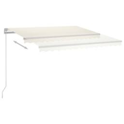 Berkfield Home Manual Retractable Awning with LED 400x350 cm Cream in Beige - thumbnail 4